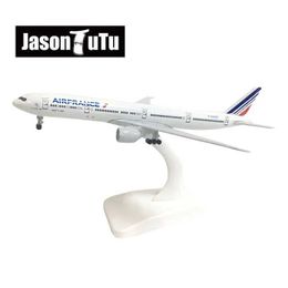 Aircraft Modle JASON TUTU 20cm France Boeing 777 Aeroplane Model Plane Model Aircraft Diecast Metal 1/300 Scale Planes Factory Drop shipping Y240522