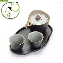 Teaware Sets A Pot Of Two Cups Set Tea Portable Travel Ceramic Cup Dry-Bulb Disk Gaiwan