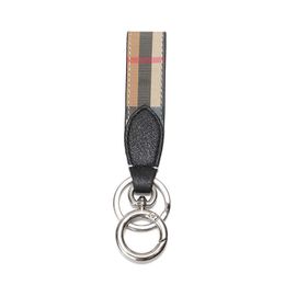 Top layer cowhide car keychain high-end leather keychain ring and pendant creative mens and womens leather hanging rope