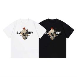 Men's T-Shirts Classic designer pure cotton mens luxurious skull short sleeved T-shirt mens summer top O-neck casual fun shirt Q240521