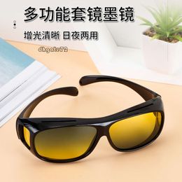 sunglasses men 2024 New Polarized Driving Vision Dust proof Cycling Goggle Day and Night Dual Use Large Frame Sports Sun Cover Mirror