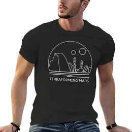 Men's Polos Terraforming Mars Minimalist Line Drawing - Board Game Inspired Graphic Tabletop Gaming BGG T-Shirt Tops Men Clothings