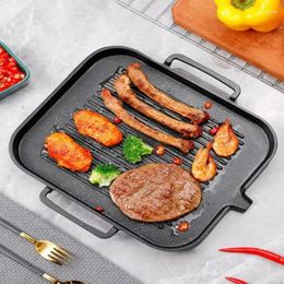 Pans 1Pcs Frying Pan Korean Induction Cooker Grill Square Non-stick Barbecue Tray Kitchen Cookware Set