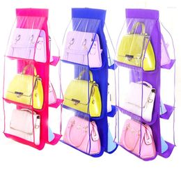 Storage Bags Hanging Handbag Organizer For Wardrobe Closet Transparent Bag Door Wall Clear Sundry Shoe With Hanger Pouch