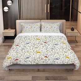 Bedding sets Watercolor Mushroom Duvet Cover Set Wild Forest Various Fantastic Landscape Comforter for Kids Adults H240521 R2HE