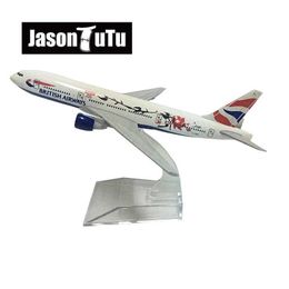 Aircraft Modle JASON TUTU 16cm British Airways Boeing 777 Aeroplane Model Plane Model Aircraft Diecast Metal 1/400 Scale Planes Drop shipping Y240522