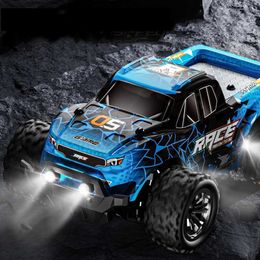 Diecast Model Cars KF24 RC Car With Led Lights 2.4G Radio Buggy Off-road Remote Control High Speed Climbing Vehicle Outdoor Cars Toys Gift For Kids T240521