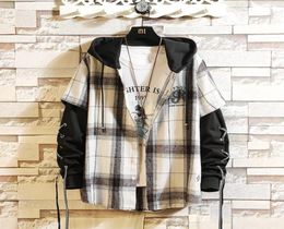 Plaid Hoodie Sweatshirt Men Flannel Fleece Style Hip Hop High Street Casual Cardigan LongSleeved7966845