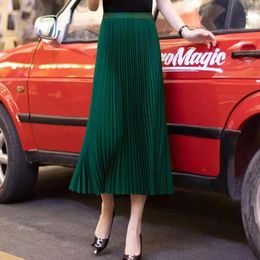 Skirts Pleated Skirt Half Summer Women's Mid-Length High-Waisted Slimming A-line 2024 Suit