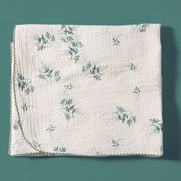 New Designs Cotton Gauze Baby Cartoon Bear Lace Newborn Swaddle Wrap Receiving Blanket Muslin Boy Girl Bath Towel