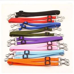 Dog Collars Double Twin Dual Coupler Leash Two In One Strong Nylon V Shape Adjustable Pet Colorful Ways 2 Dogs Lead