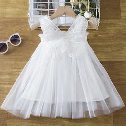 Christening dresses Butterfly Winged Baby Girl Dress White Fairy 1st Birthday Baptist Princess Clothing Childrens Exchange Network Newborn Sun Q240521