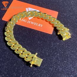 14Mm Link Men's And Women's Gold-Plated Chain Coarse Alloy Clothing Miami Cuban Bracelet