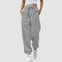 Women's Pants Women Plus Size Streetwear Harem Solid Bottom Sweatpants With Pocket High Waist Sports Gym Baggy Joggers Cargo