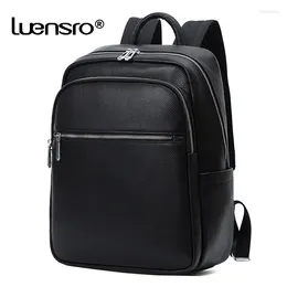 Backpack Men Genuine Leather Laptop Male Big School Backpacks High Quality Day Bagpacks Large Capacity Travel Bag Mochila