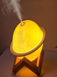 Air Humidifier 3D Moon Lamp light Diffuser Aroma Essential Oil USB Ultrasonic Humidificador Night Cool Mist Purifier with Wood Sta7665671