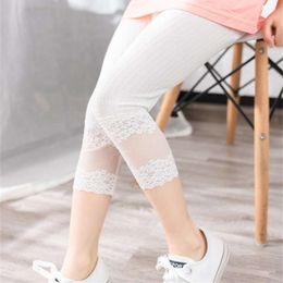 Girls Summer Thin Children's Pants Baby Girl Lace Cropped Trousers 2-8Years Kids Clothes All-matches Bottoms Leggings L2405