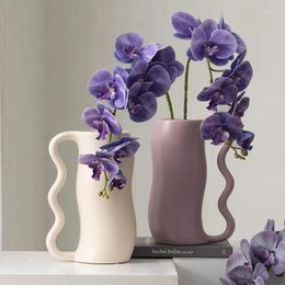 Vases Home Decoration Accessories Nordic Ceramics HandMade Ornaments Homestay Decorative Desktop Flower Arrangement Container