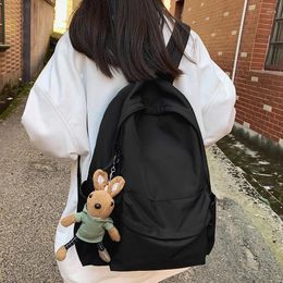 Backpack Large Capacity Women 15.6-inch Laptop Bag Simple Male College Student Backpacks Solid Colour Versatile Travel Ruckpack