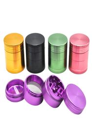 HONEYPUFF 157 inch 40mm 4 Piece CNC Aluminium Herb Tobacco Spice Grinder Hand Muller with Pollen Catcher and Scraper Crus3831064