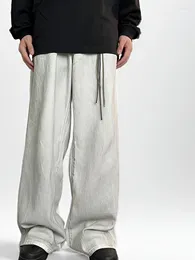Men's Jeans Men Solid Straight Leg Goth Pants Four Season Demin American Stylish Loose Male Brand Baggy Trouser
