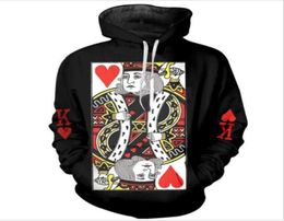 Fashion Streetwear 3D HD Print Casual Red Heart Poker King Hoodies Sweatshirts Men Women Hoodie Jacket Coat LMS01057622755