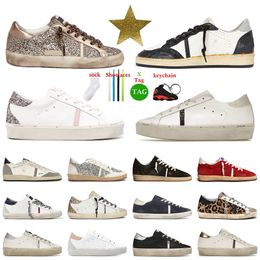 Top Quality Golden Sneakers Designer Dress shoes superstar dirty super star black white pink green ball star Women Mens hi star des chaussures Trainers office 35-46