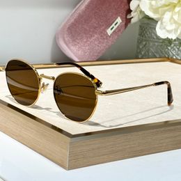 Ladies Sunglasses For Summer Popular 55Z Designer Stylish Outdoor Style UV400 Anti-Ultraviolet Fashion Catwalk Metal Oval Small Frame Glasses Random Box