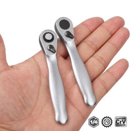 Mini Ratchet Wrench 1/4 Drive Ratchet Handle 72 Teeth Quick Release Socket Spanner Screwdriver Bit Hand Tool Wrench Repair Tools