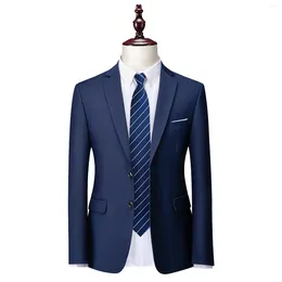 Men's Suits M-6XL Men Blazer Mens Casual Business Official Bangon Solid Colour Suit Jacket Bride's Wedding Dress Party Coat