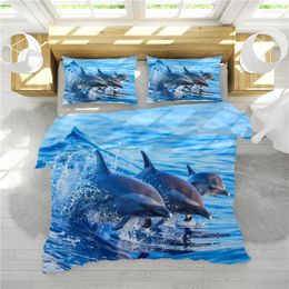 Bedding Sets 3D Dolphin Set Twin Size Cartoon Duvet Full Quilt Cover Kid Bedclothes Home Decor