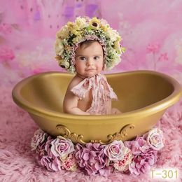 Flowers Florals Hat born Baby Pography Props Handmade Colourful Bonnet Hat Studio Shooting Po Props Fotografia Accessori 240521