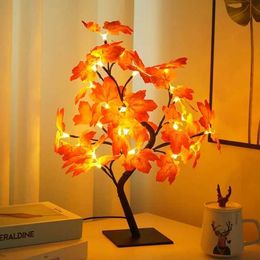 Decorative Objects Figurines 24 LED red rose tree lamp table fairy flower night for home parties Christmas weddings bedroom decoration gifts H240521 MG0U