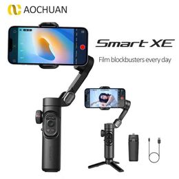 Selfie Monopods Aochuan Intelligent XE 3-axis Universal Joint Stabiliser Foldable Selfie Stick Application Control Handheld Stabiliser d240522