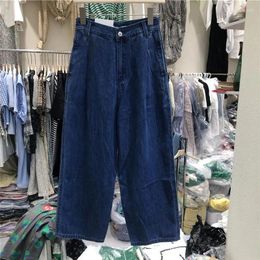 Women's Jeans 2024 Arrival Spring Autumn Women Good Quality Cotton Denim Ankle-length Pants Button Waist Loose Harem P590