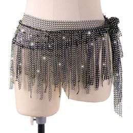 Belly Dance Hip Multilayer Rhinestone Dance Accessories Scarf Belt Handmade Diamond Hip Scarf Beginner Tassel Waist Chain 240522
