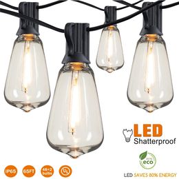 ST38 LED string light outdoor connectable plastic anti cracking IP65 waterproof LED light bulb outdoor garden string light240513