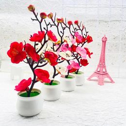 Decorative Flowers 2024 Mother's Day Artificial Plants Bonsai Small Tree Simulation Pot Fake Table Potted Ornaments Home