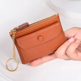 Wallets 1PC Fashion Women's Pu Leather Mini Short Wallet Zipper Coin Keychain