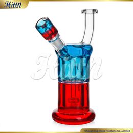 Freezable Glycerin Bong Showerhead Perc Glass Water Pipe Bubbler 8.3 Inches Hand Blown Glass Smoking Pipe with 14mm Color Glycerin Bowl Accessory