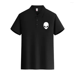 Men's Polos Logo Alien Mens Polo Tshirts Vintage Casual Tops Fashion Breathable Loose Crewneck Menswear Comfortable T-Shirts