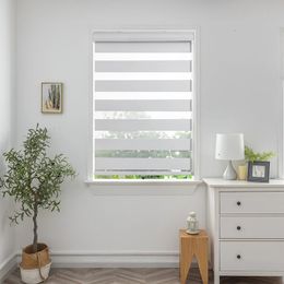 Zebra Blinds Smart Window Automatic Blackout Day And Night Cordless Roller Curtain Shades Blinds 240522