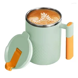 Mugs Insulated Coffee Mug 450ml Double Layer Insulation Cups Stainless Steel Tumbler With Lid And Handle
