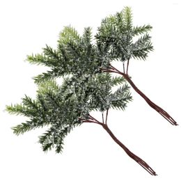 Decorative Flowers Leaves Decoration Artificial Pine Needle Branches Wreath Fake Picks Needles