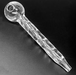 Latest thread design Pyrex glass oil burner Smoking pipe tube 12.5cm length Ball for water bongs rigs Hookahs Bubbler Tools