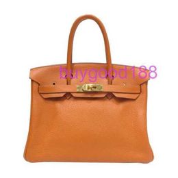 Aa Biriddkkin Delicate Luxury Womens Social Designer Totes Bag Shoulder Bag 30 Handbag Orange g Hardware Stamp Ladies Mens Bag Fashion Womens Bag