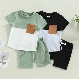 Clothing Sets Pudcoco Toddler Boy Summer Clothes Outfits Short Sleeve T-Shirt And Shorts 2Pcs Little Kids 3-5T