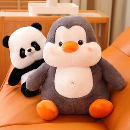 Plush Dolls 25cm-45cm New Fat Sitting Penguin/Panda/Pig Plush Doll Cartoon Animal Plush Toys Kawaii Anime Gift For Friends Girls H240521