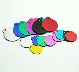 Whole 100pcs Dog Pet ID Tags Pendant Cat Pet Dog ID Tag Lost Tag Puppy Cat Name Address Pendant Tag Round Collar Accessories Y4679940