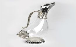 Originality design silver finish glass decanter modern duck shape decanter as gift to family or friends1230695